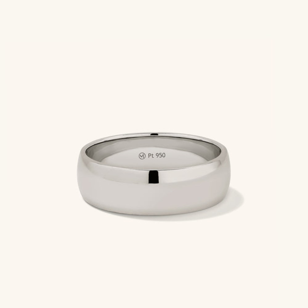 Mejuri 6mm Curve Band - Platinum