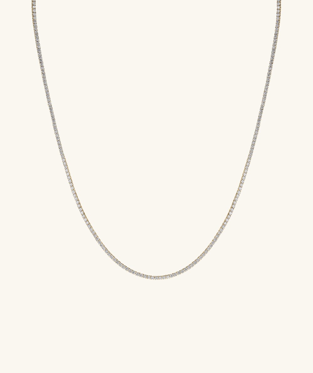 Mejuri Lab Grown Diamond Tennis Necklace 1.8mm - 14k Yellow Gold