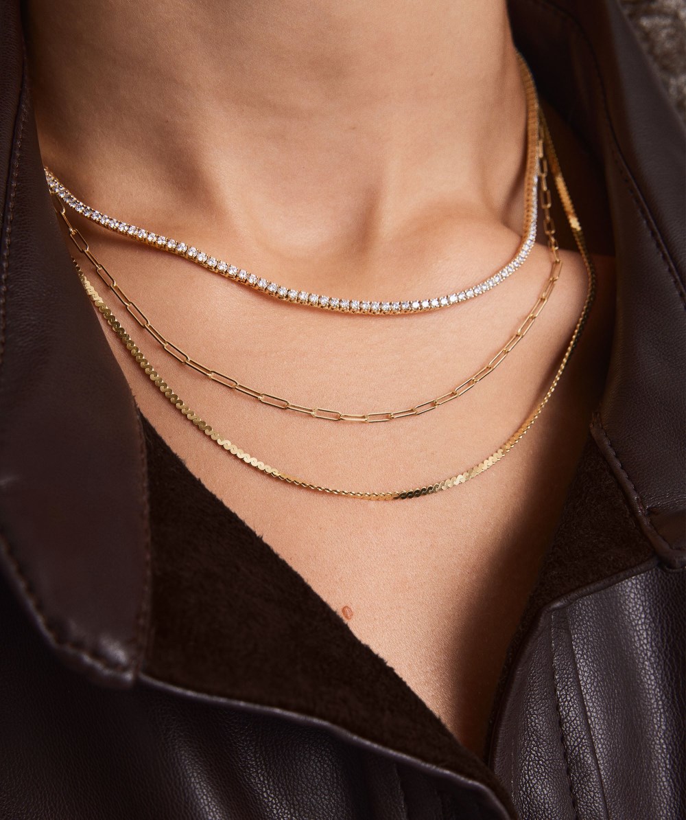 Mejuri Lab Grown Diamond Tennis Necklace 1.8mm - 14k Yellow Gold