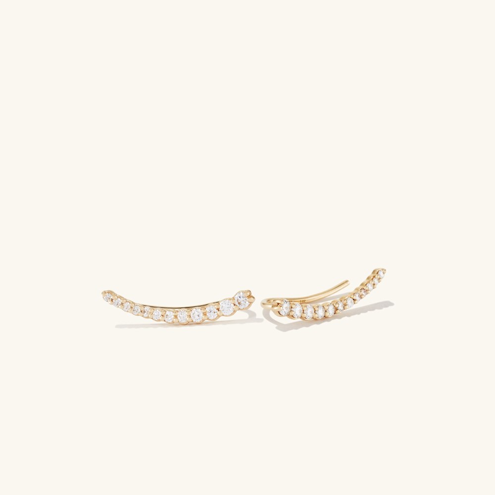 Mejuri Pavé Diamond Climbers - 14k Yellow Gold