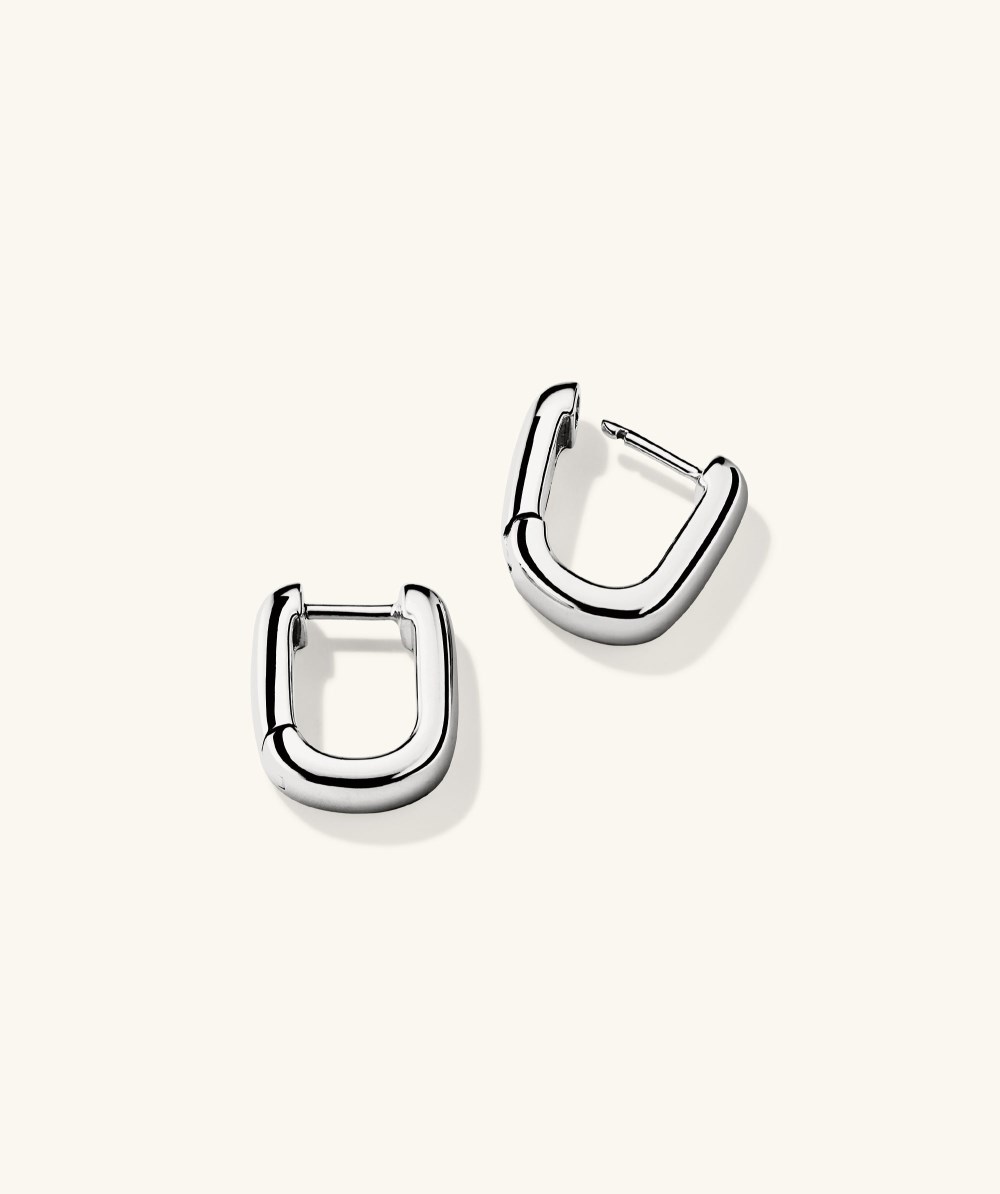 Mejuri Chunky Medium U Hoops - Sterling Silver