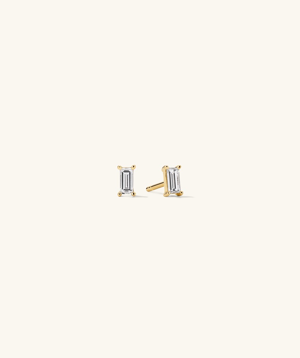 Mejuri Baguette Diamond Studs - 14k Yellow Gold