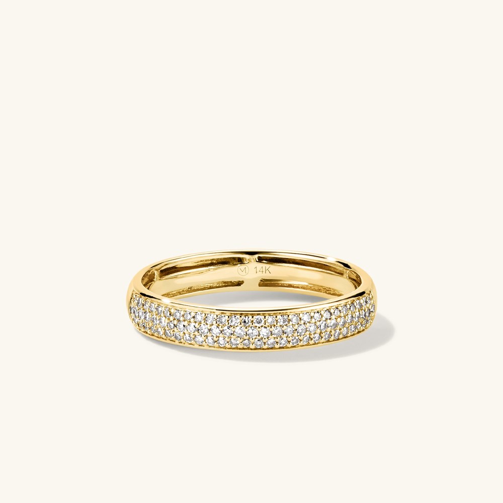 Mejuri Pavé Diamond Bold Half Eternity Ring - 14k Yellow Gold