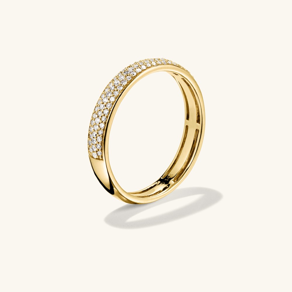 Mejuri Pavé Diamond Bold Half Eternity Ring - 14k Yellow Gold