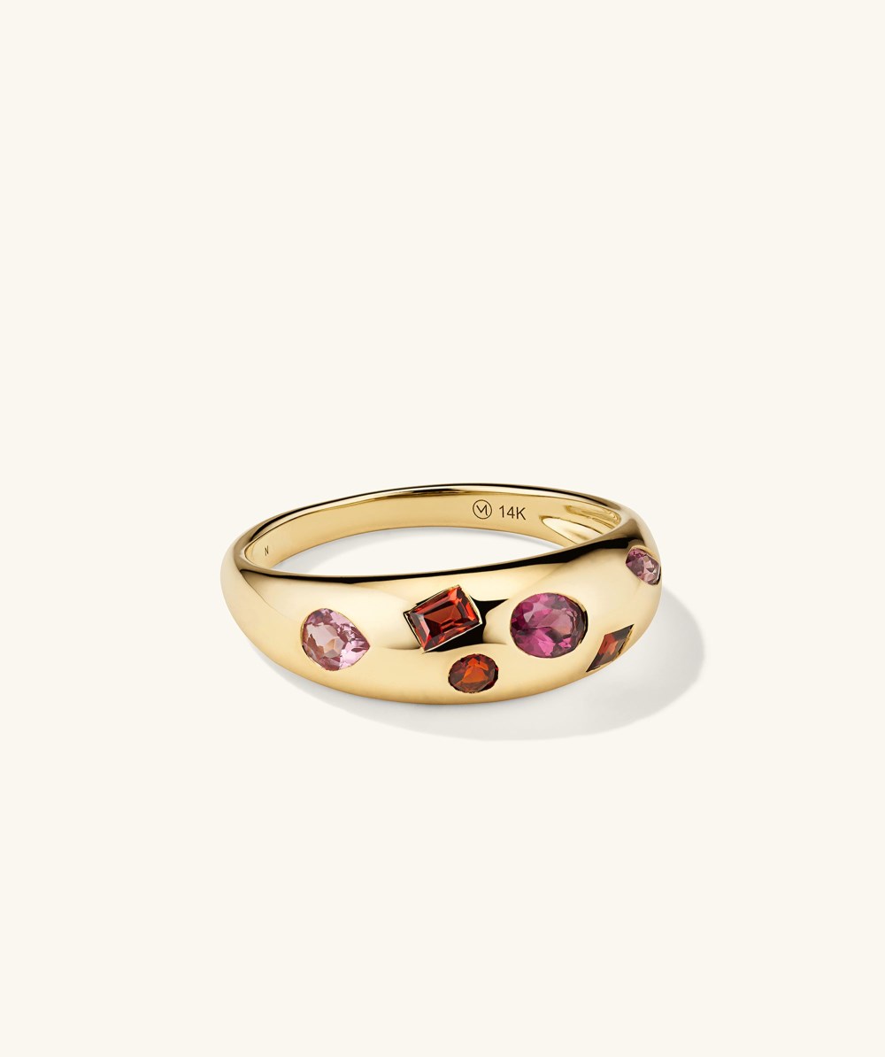 Mejuri Mosaic Gemstone Dôme Ring - 14k Yellow Gold