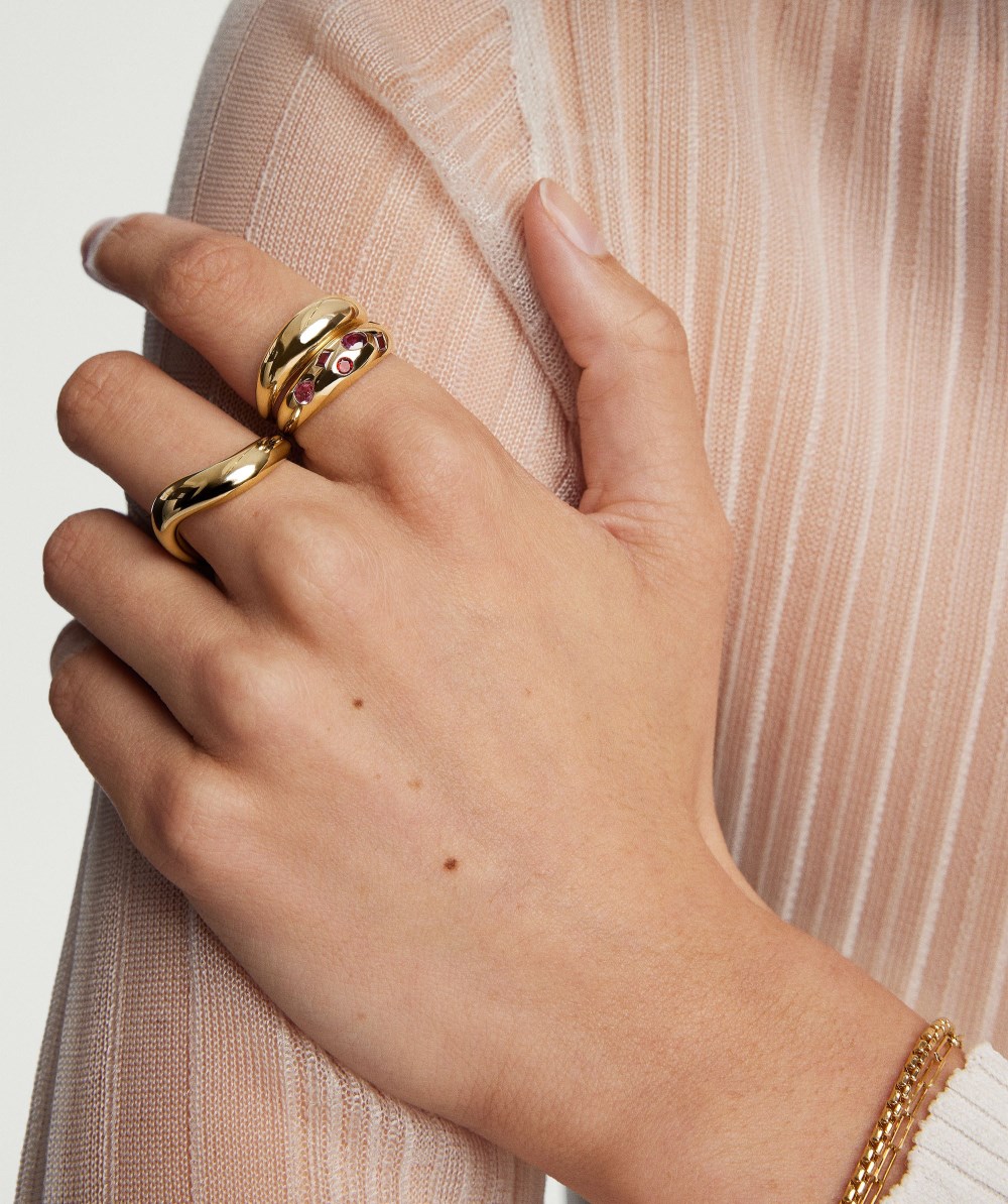 Mejuri Mosaic Gemstone Dôme Ring - 14k Yellow Gold