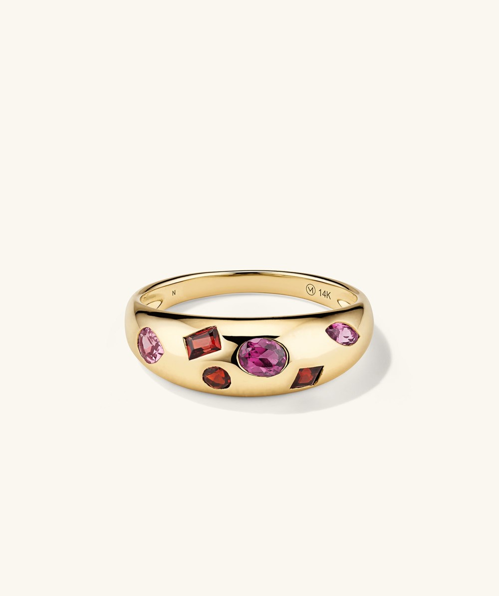 Mejuri Mosaic Gemstone Dôme Ring - 14k Yellow Gold