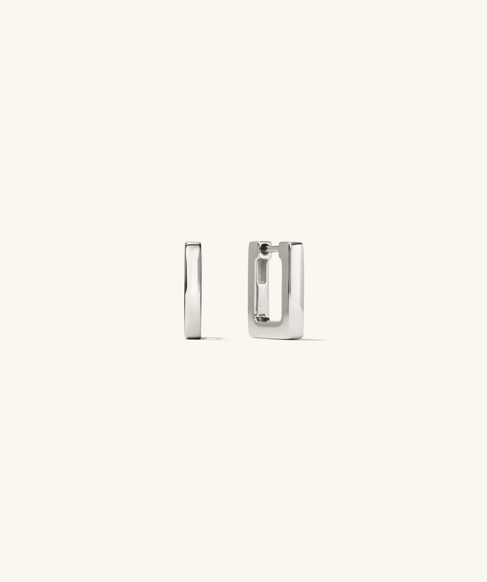 Mejuri Block Small Hoops - Sterling Silver