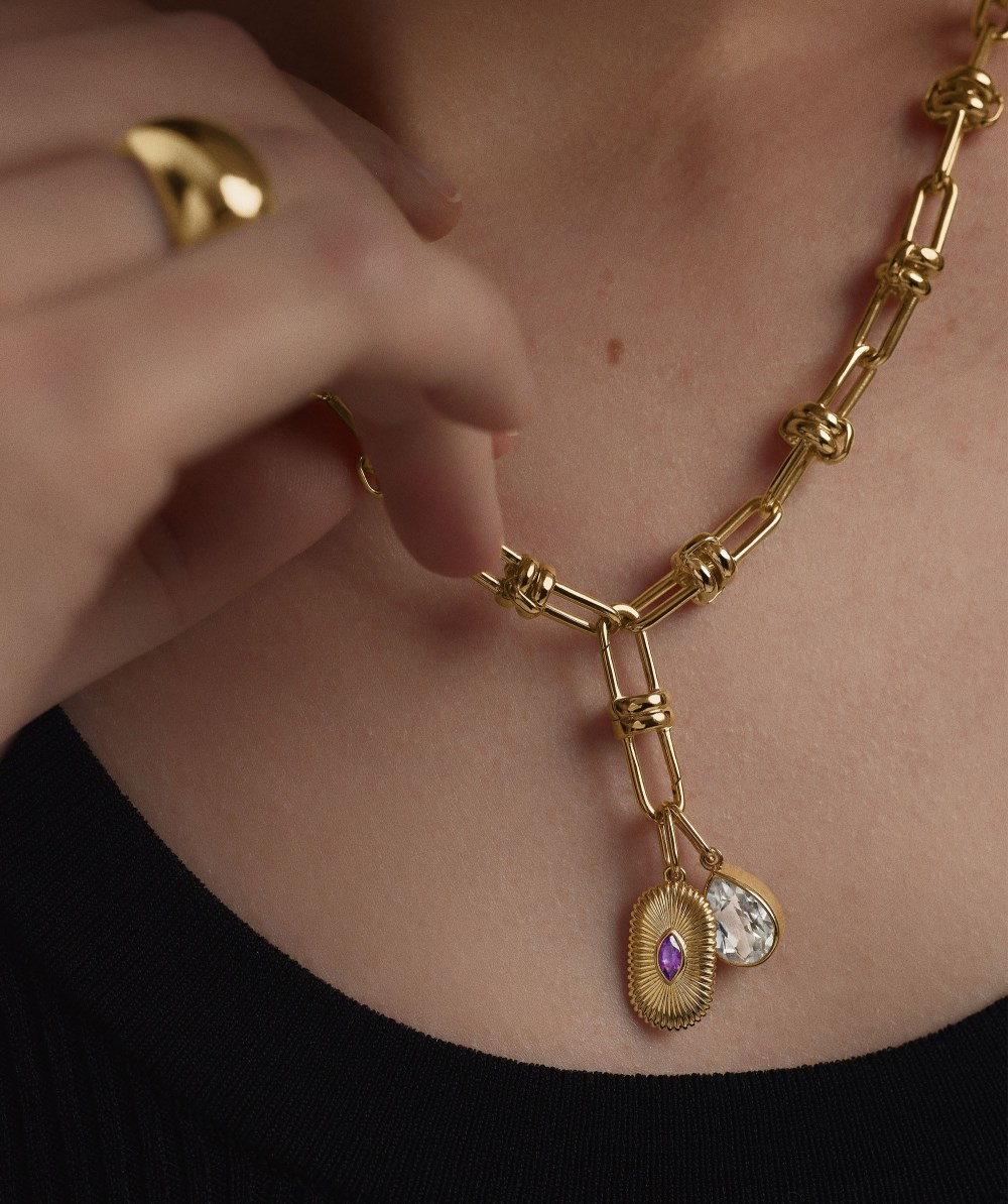 Mejuri Texture Tag - Gold Vermeil