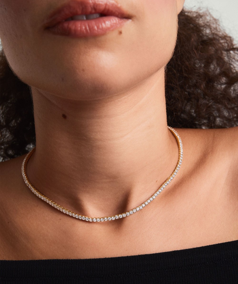 Mejuri Lab Grown Diamond Tennis Necklace 2.5mm - 14k Yellow Gold