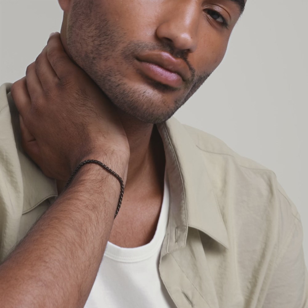 Mejuri Round Box Chain Bracelet - Titanium