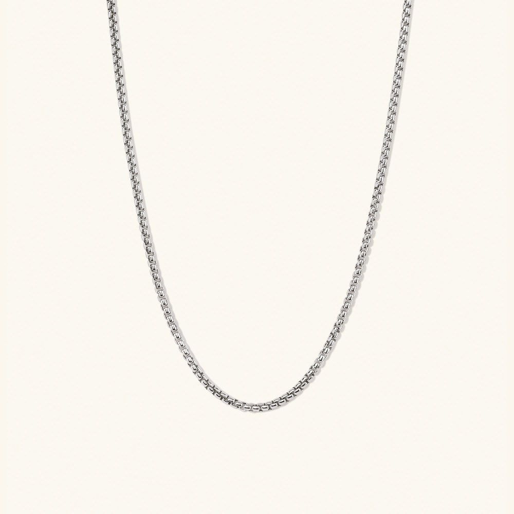 Mejuri Round Box Chain Necklace - Sterling Silver