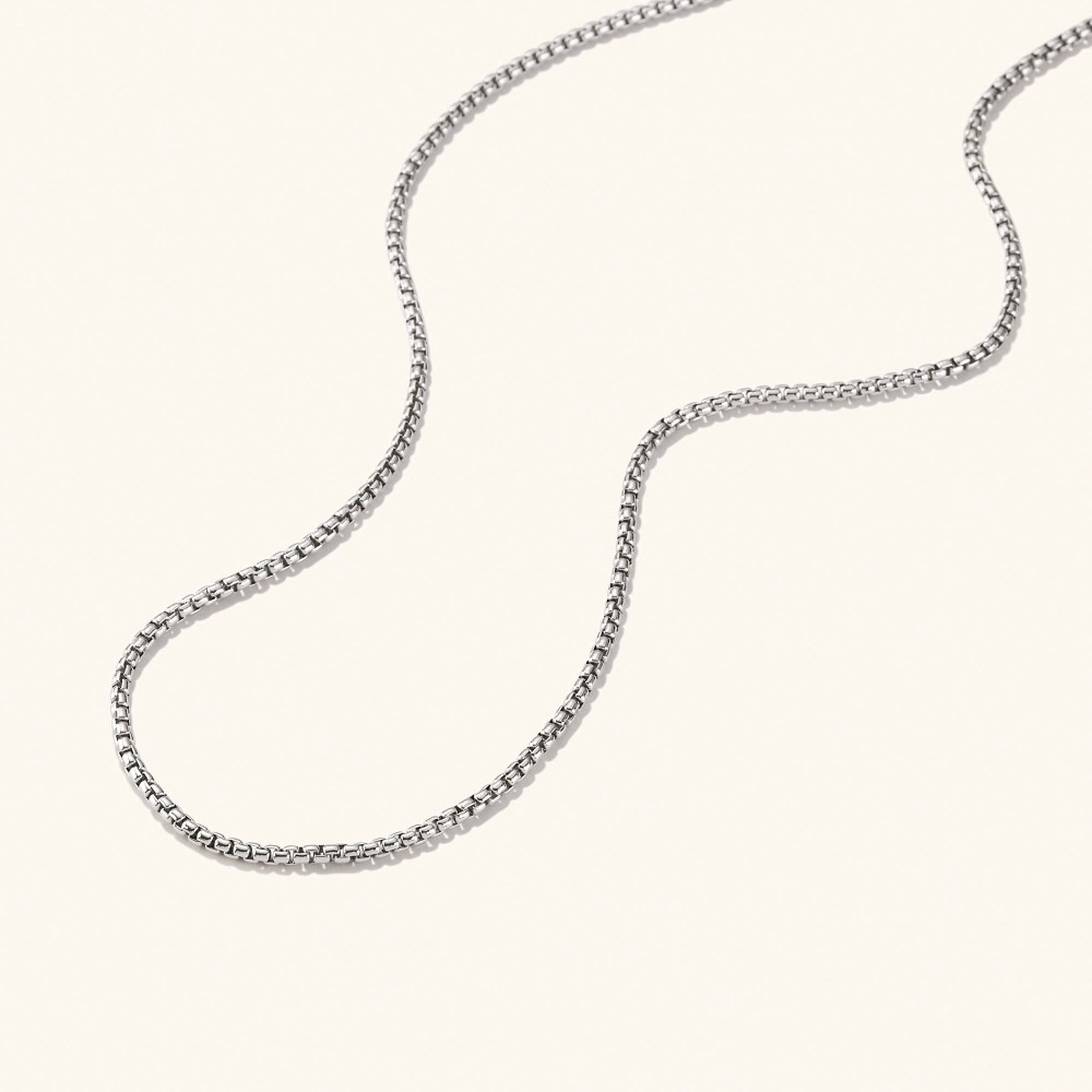 Mejuri Round Box Chain Necklace - Sterling Silver