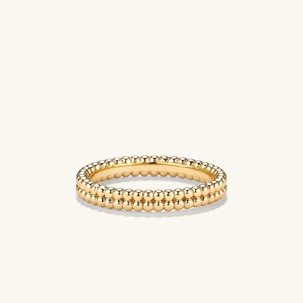 Mejuri Duo Beaded Stacker Ring - Gold Vermeil