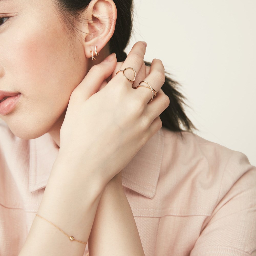 Mejuri Pavé Diamond X Ring - 14k Yellow Gold