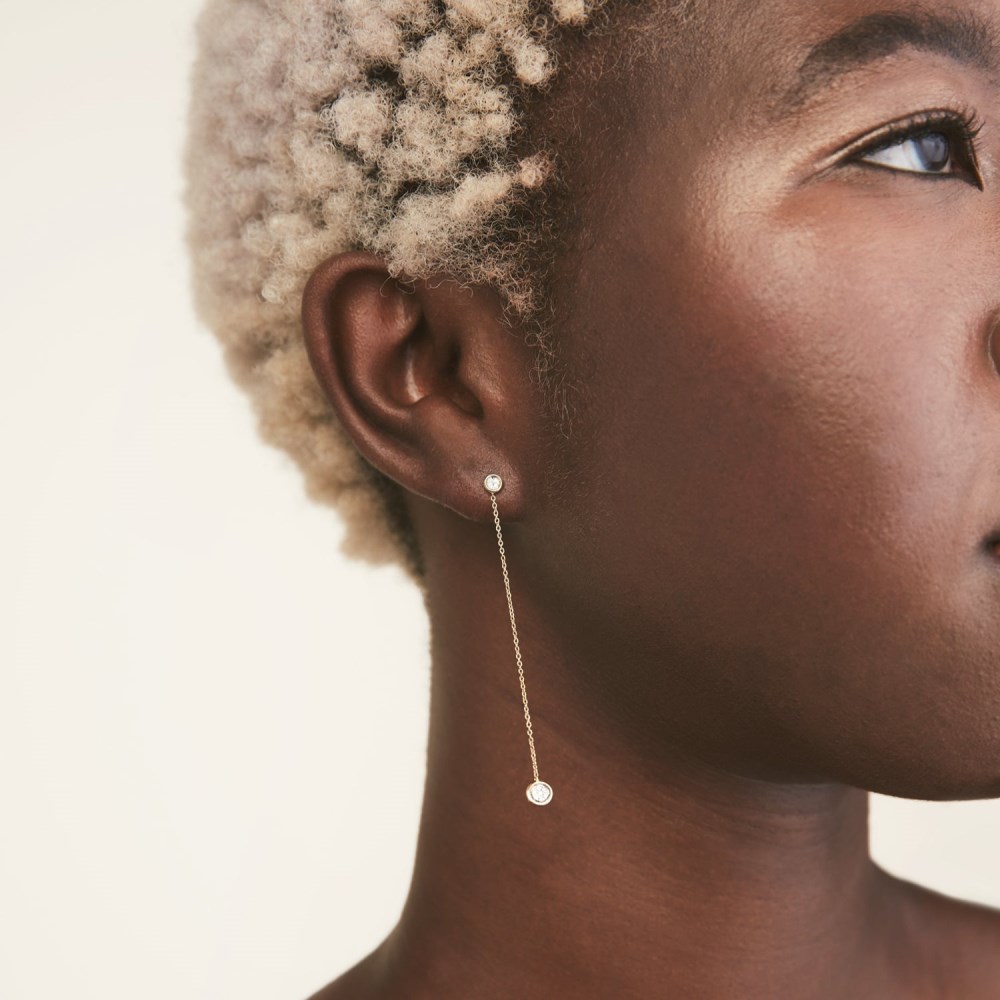 Mejuri Micro-Pavé Diamond Rivière Earrings - 14k Yellow Gold