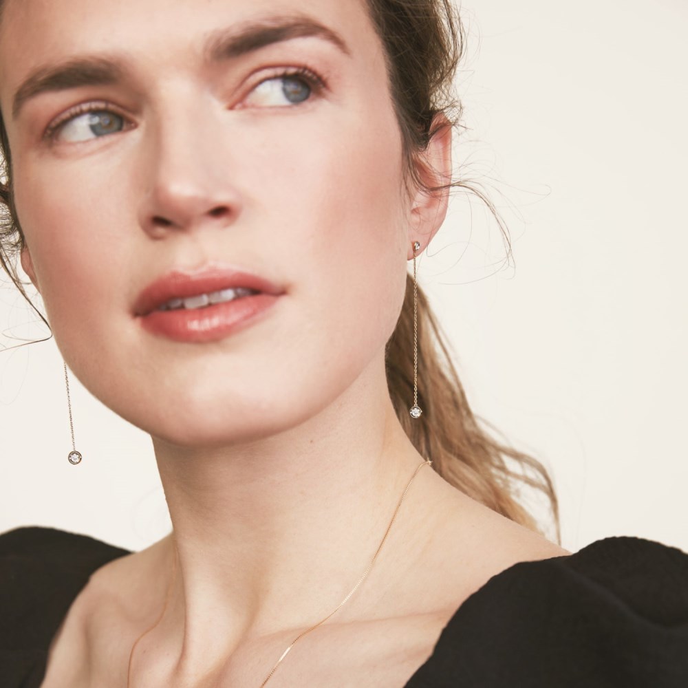 Mejuri Micro-Pavé Diamond Rivière Earrings - 14k Yellow Gold