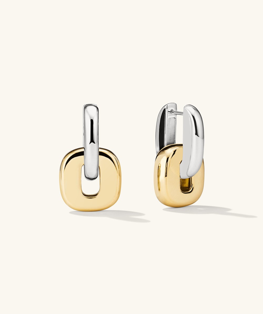 Mejuri Stevie Hoops - Sterling Silver, Gold Vermeil