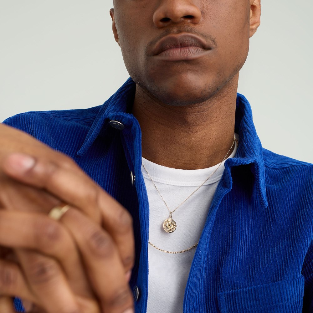 Mejuri Courage: Evil Eye Coin Charm Pendant - 14k Yellow Gold