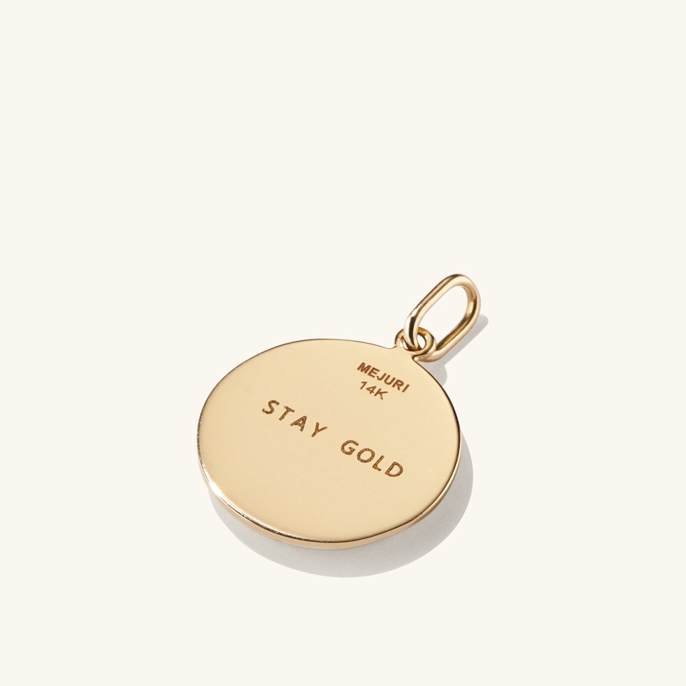 Mejuri Courage: Evil Eye Coin Charm Pendant - 14k Yellow Gold