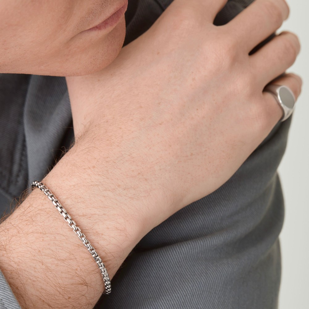 Mejuri Round Box Chain Bracelet - Sterling Silver