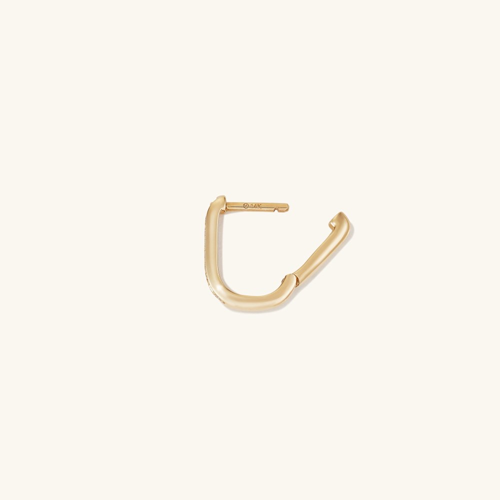 Mejuri Single Pavé Diamond Huggie U Hoop - 14k Yellow Gold