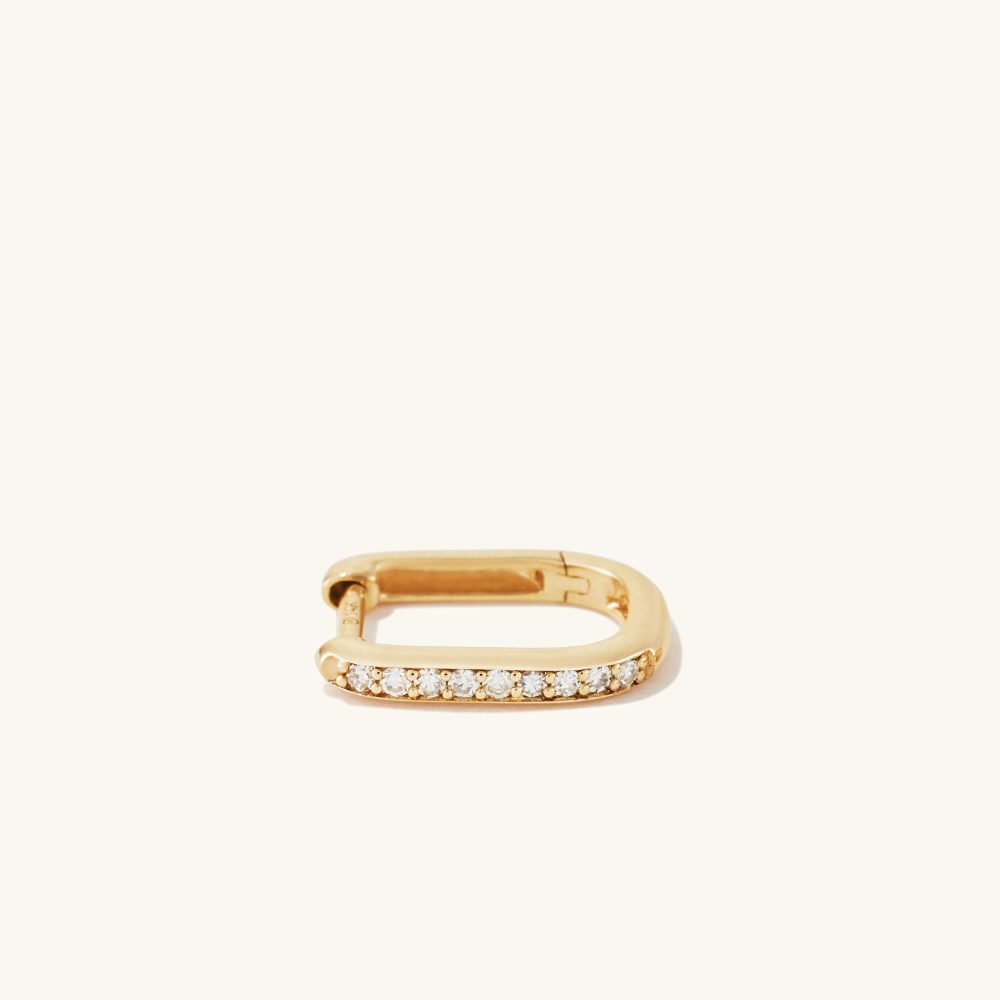 Mejuri Single Pavé Diamond Huggie U Hoop - 14k Yellow Gold