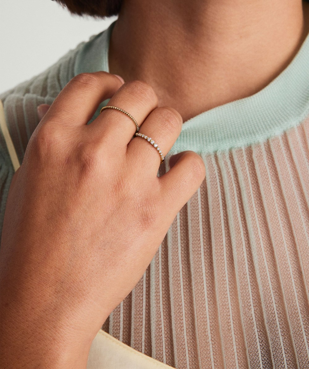 Mejuri Lace Diamond Ring - 14k Yellow Gold