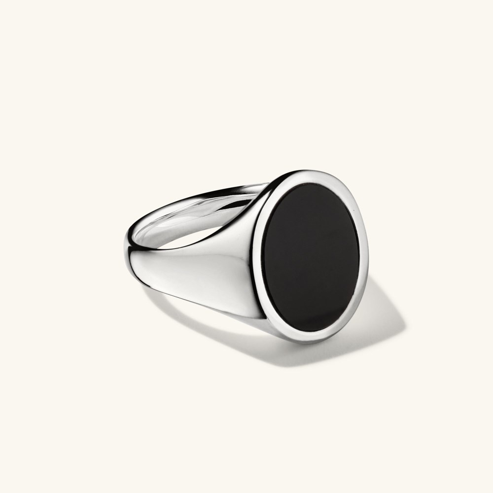Mejuri Oval Gemstone Signet Ring - Sterling Silver