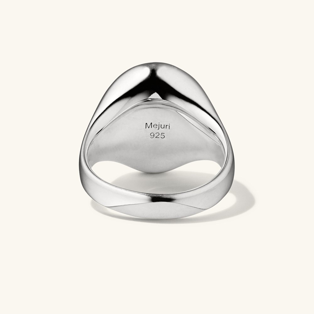 Mejuri Oval Gemstone Signet Ring - Sterling Silver