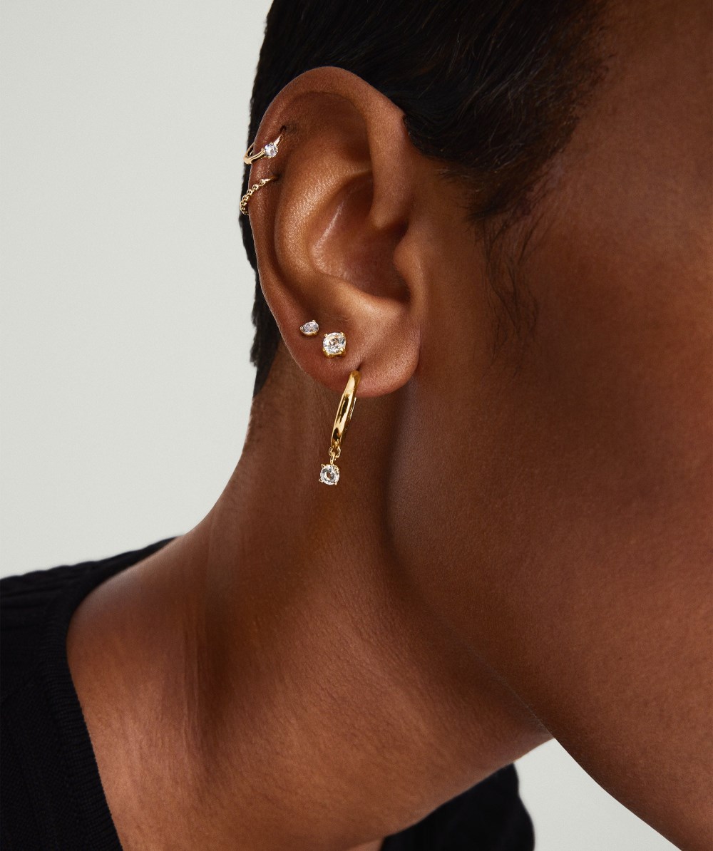 Mejuri Single Colored Mini Hoop - 14k Yellow Gold