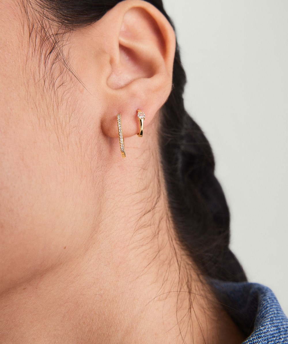 Mejuri Single Colored Mini Hoop - 14k Yellow Gold