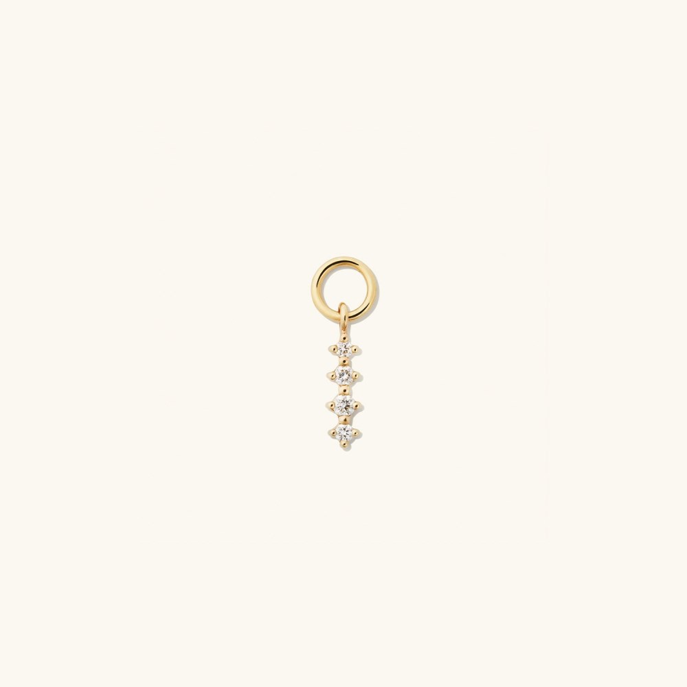Mejuri Single Diamond Icicle Hoop Charm - 14k Yellow Gold