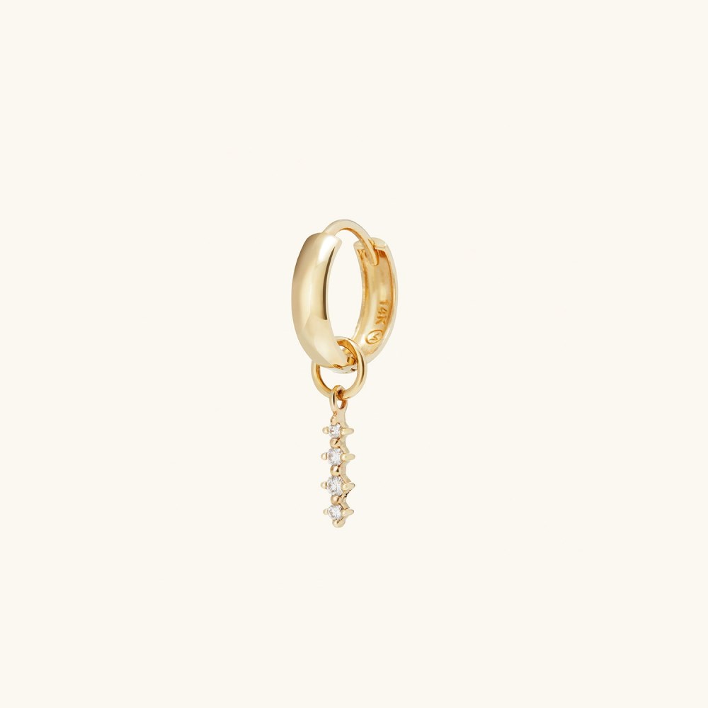 Mejuri Single Diamond Icicle Hoop Charm - 14k Yellow Gold