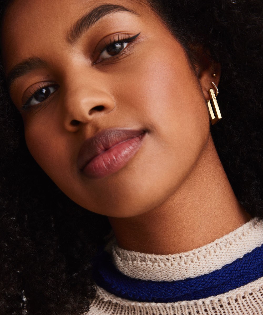 Mejuri Block Large Hoops - Gold Vermeil