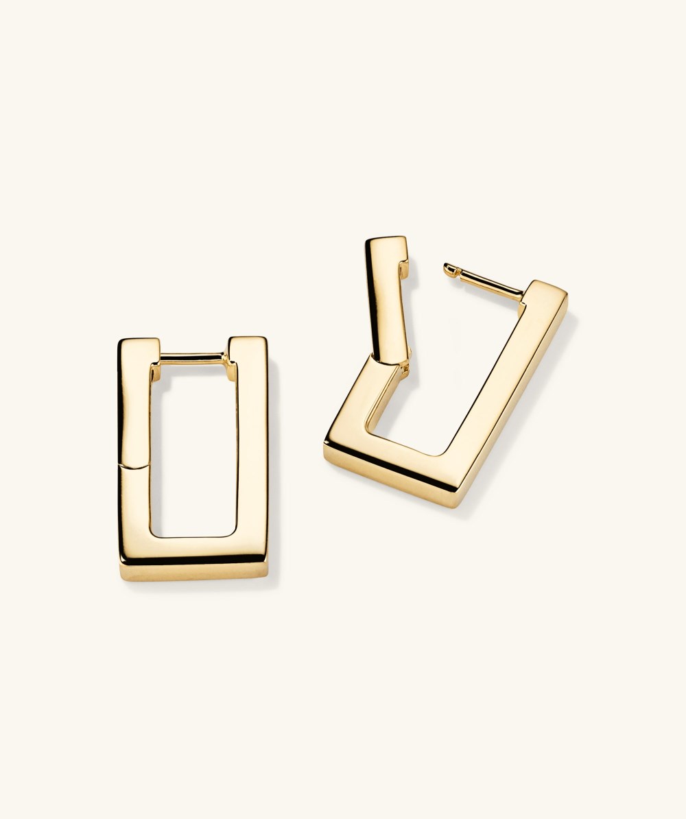 Mejuri Block Large Hoops - Gold Vermeil