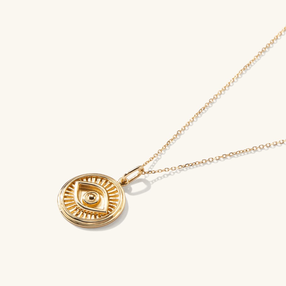 Mejuri Courage: Evil Eye Coin Charm Pendant - 14k Yellow Gold