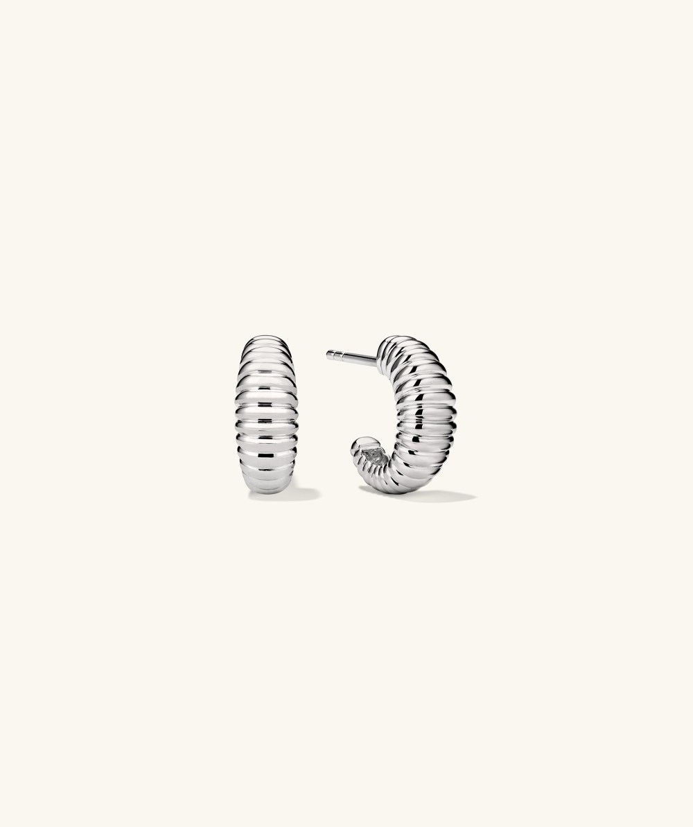 Mejuri Dôme Texture Small Hoops - Sterling Silver