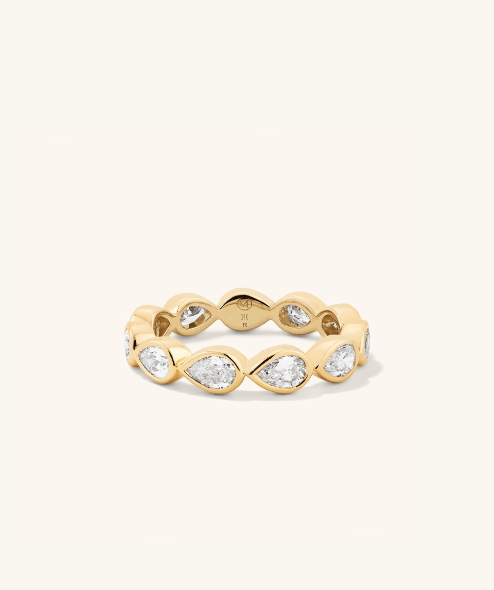 Mejuri Lab Grown Diamond Pear Cut Bezel Eternity Band - 14k Yellow Gold