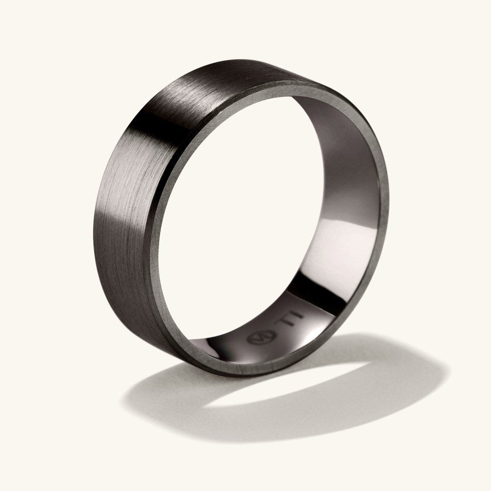 Mejuri 6mm Smooth Band - Black Titanium
