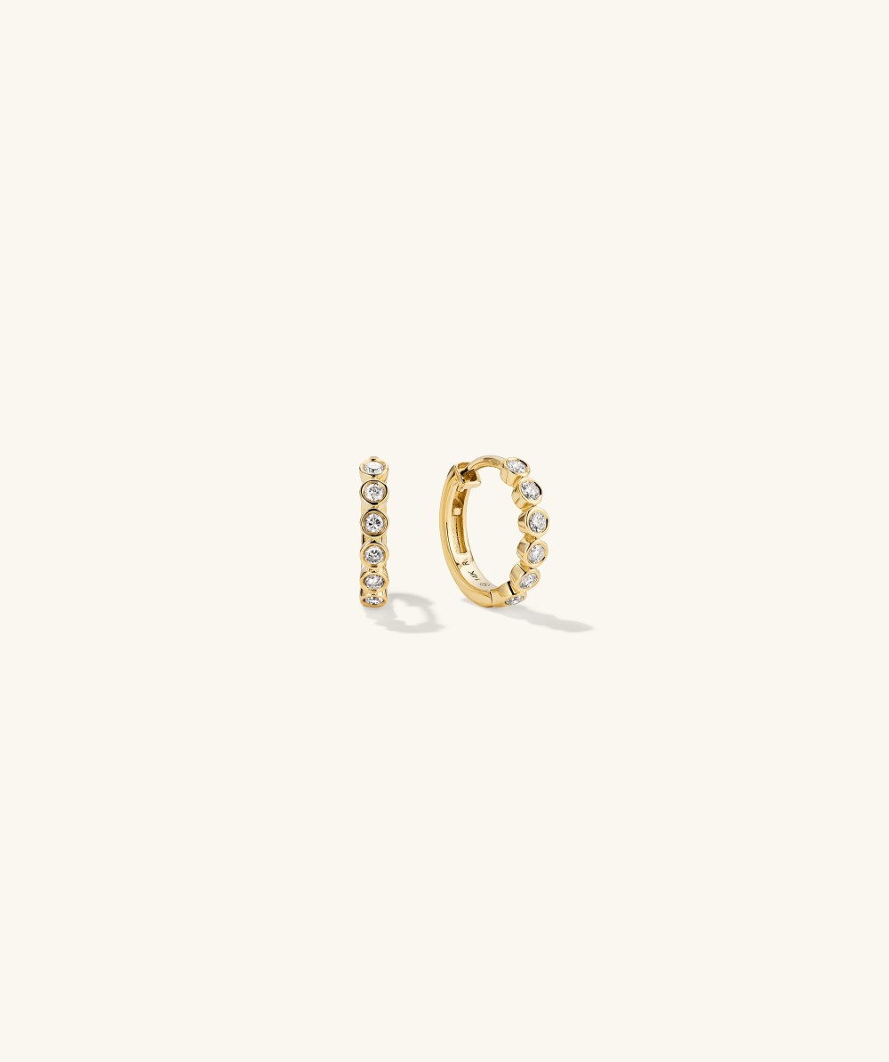 Mejuri Bezel Lab Grown Diamond Huggies - 14k Yellow Gold