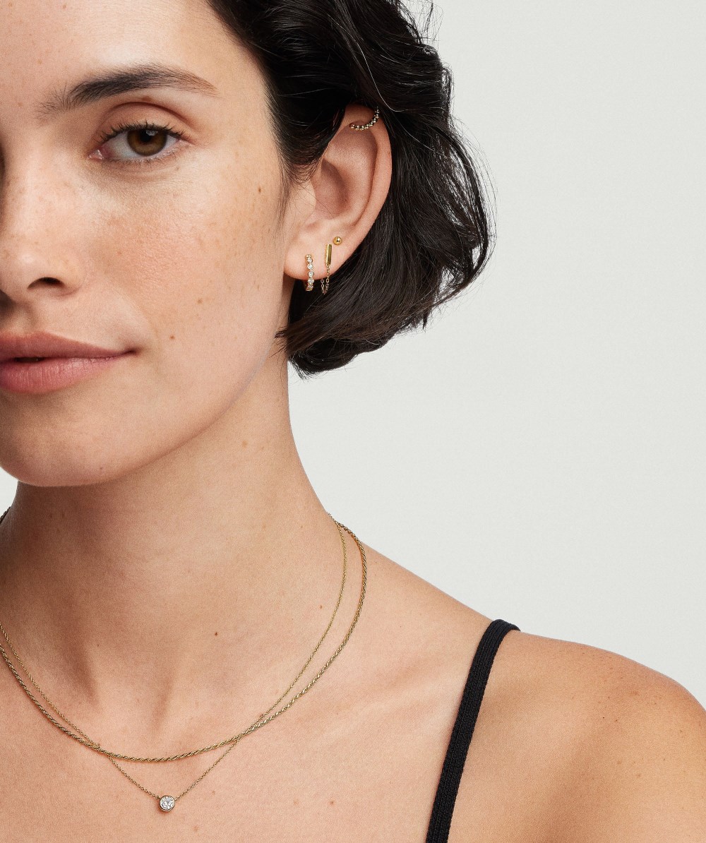 Mejuri Bezel Lab Grown Diamond Huggies - 14k Yellow Gold