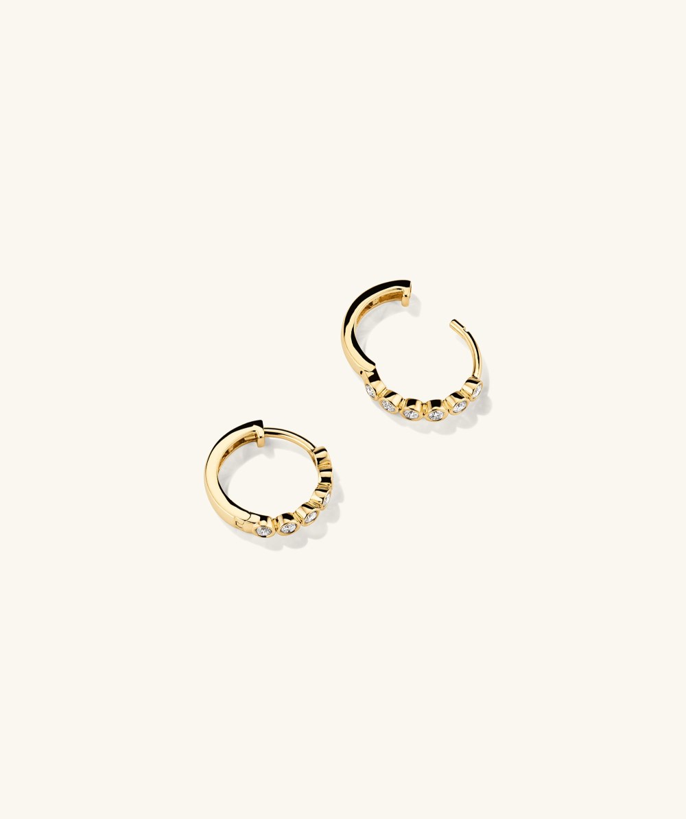 Mejuri Bezel Lab Grown Diamond Huggies - 14k Yellow Gold