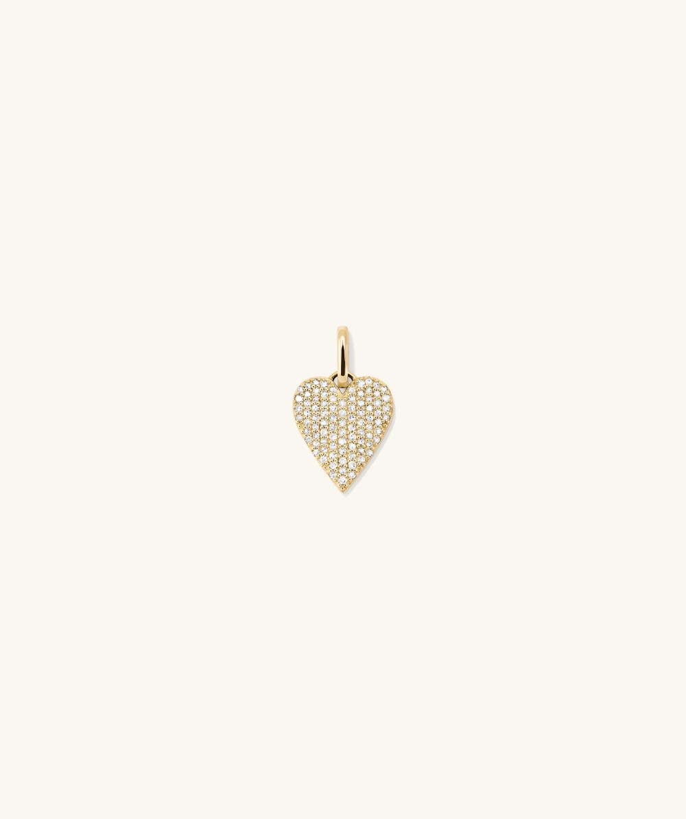 Mejuri Pavé Diamond Heart Pendant - 14k Yellow Gold