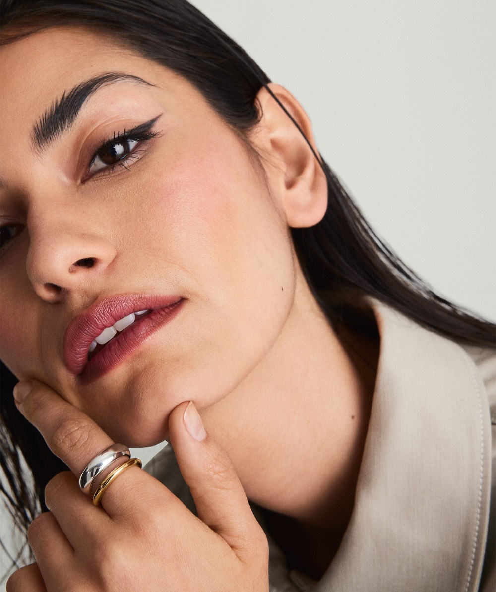 Mejuri Duet Mixed Ring - Gold Vermeil, Sterling Silver