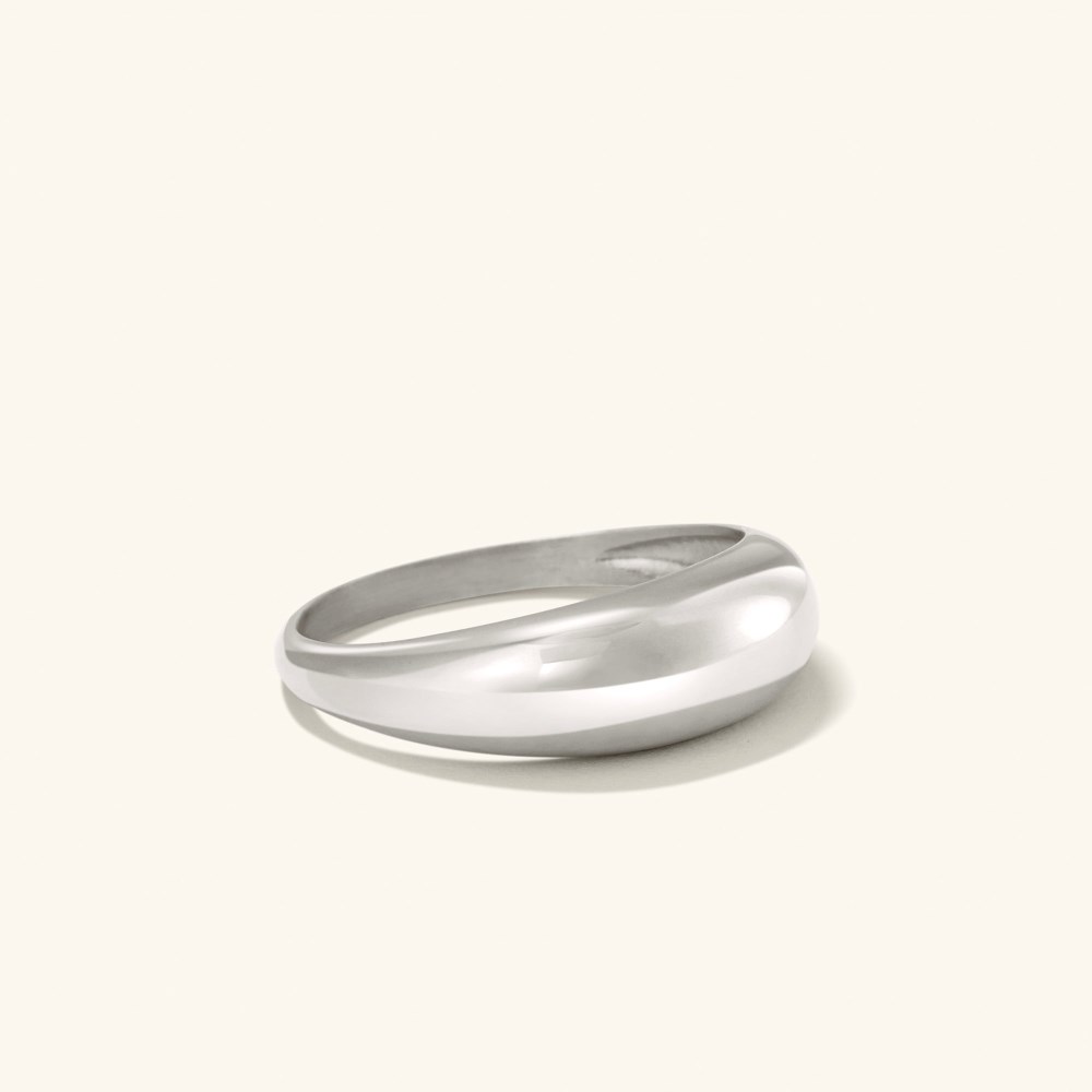 Mejuri Thin Dôme Ring - 14k White Gold