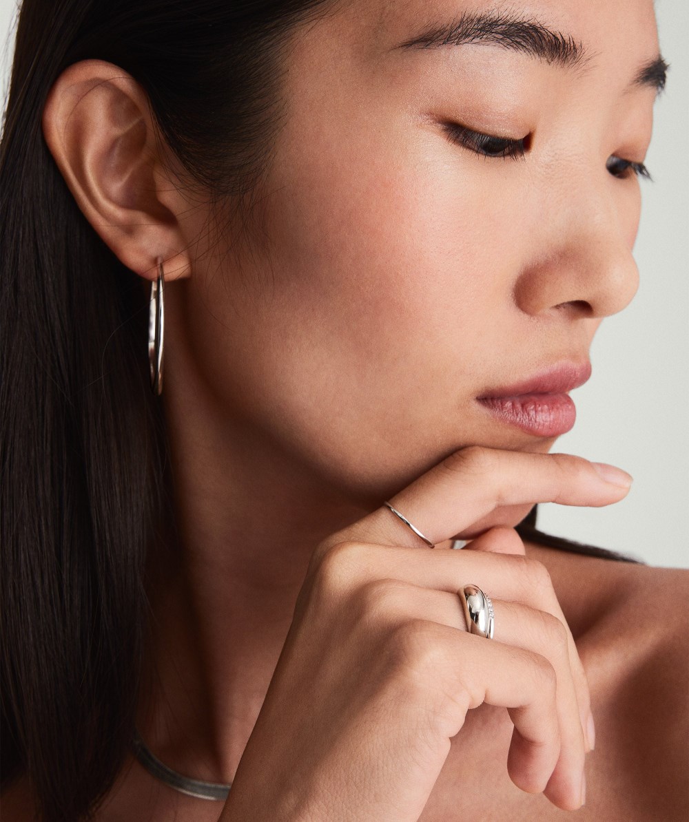 Mejuri Thin Dôme Ring - 14k White Gold