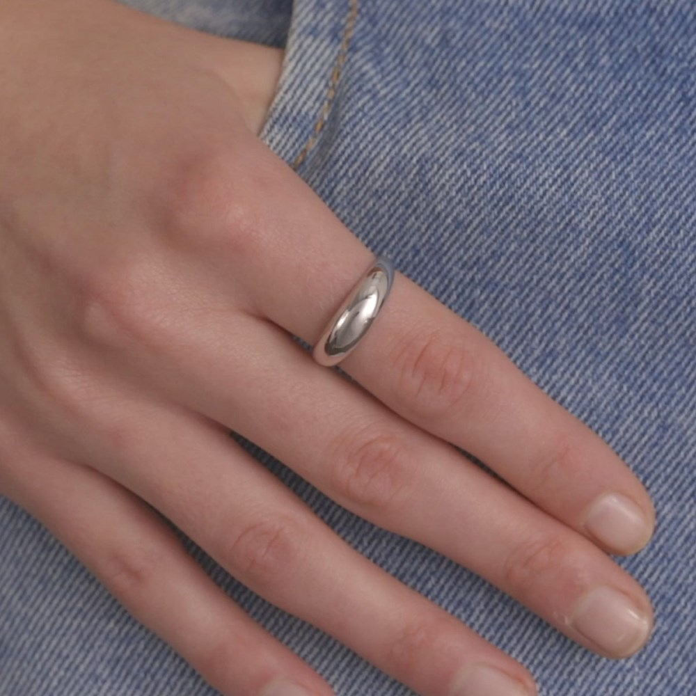 Mejuri Thin Dôme Ring - 14k White Gold