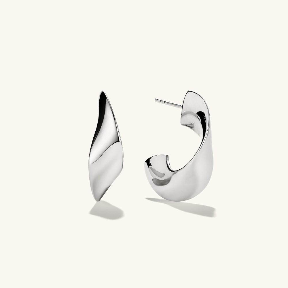 Mejuri Wave Hoops - Sterling Silver
