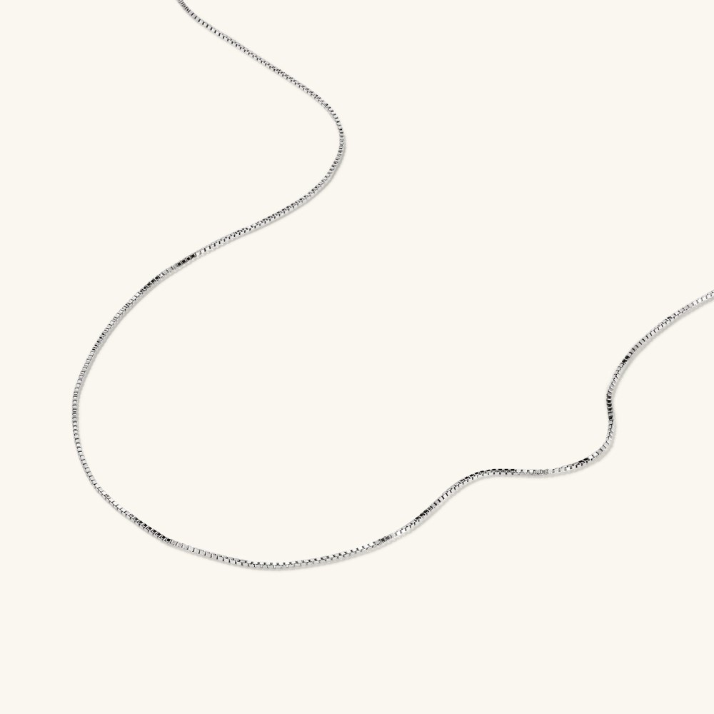 Mejuri Baby Box Chain Necklace - 14k White Gold